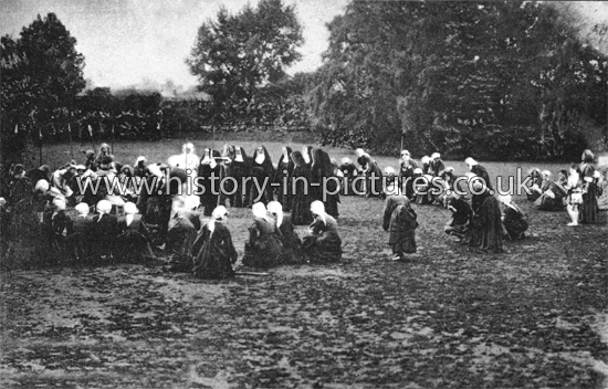 The Colchester Pageant, Osyth and her Nuns with Priest, Colchester, Essex. c.1909